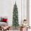 Berkfield Artificial Slim Christmas Tree Green and White 210 cm 1