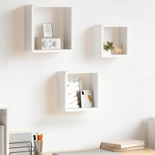 Berkfield Wall Cube Shelves 3 pcs White MDF