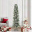 Berkfield Artificial Slim Christmas Tree Green and White 210 cm 1