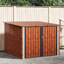 Berkfield Bike Shed 3 pcs Brown 216 x 207 x 158 cm Metal