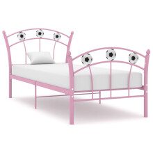 Berkfield Bed Frame without Mattress Pink Metal 90x200 cm
