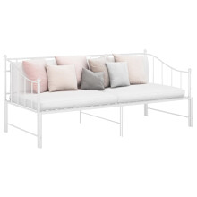 Berkfield Pull-out Sofa Bed Frame without Mattress White Metal 90x200 cm