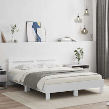 Berkfield Bed Frame without Mattress White 150x200 cm King Size