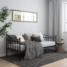 Berkfield Sofa Bed Frame without Mattress Black Metal 90x200 cm