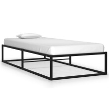 Berkfield Bed Frame without Mattress Black Metal 100x200 cm