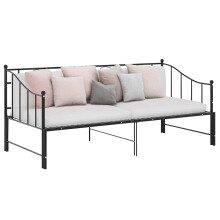 Berkfield Pull-out Sofa Bed Frame without Mattress Black Metal 90x200 cm