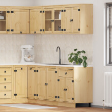 Berkfield Cabinet with Shelf SKI 4 pcs Honey Brown Solid Pine Wood
