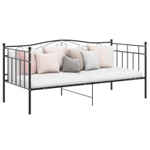 Berkfield Sofa Bed Frame without Mattress Black Metal 90x200 cm