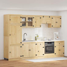 Berkfield Cabinet with Drawer SKI 9 pcs Honey Brown Solid Pine Wood