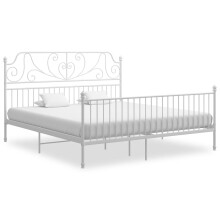 Berkfield Bed Frame without Mattress White Metal 180x200 cm Super King