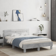Berkfield Bed Frame without Mattress Concrete Grey 135x190 cm Double