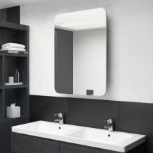Berkfield LED Bathroom Mirror Cabinet Concrete Grey 60x11x80 cm