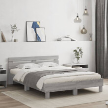 Berkfield Bed Frame without Mattress Grey Sonoma 150x200 cm King Size