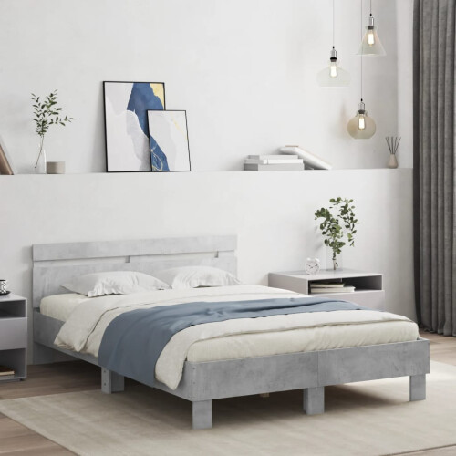 Berkfield Bed Frame without Mattress Concrete Grey 120x190 cm Small Double