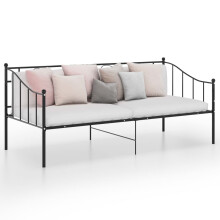 Berkfield Sofa Bed Frame without Mattress Black Metal 90x200 cm