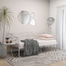 Berkfield Sofa Bed Frame without Mattress White Metal 90x200 cm