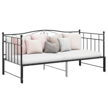 Berkfield Pull-out Sofa Bed Frame without Mattress Black Metal 90x200 cm
