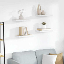 Berkfield Floating Wall Shelves 4 pcs Oak and White 50x23x3.8 cm MDF