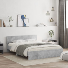 Berkfield Bed Frame without Mattress Concrete Grey 150x200 cm King Size