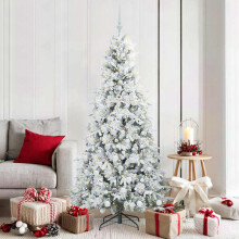 Berkfield Artificial Hinged Christmas Tree White 180 cm PE and PVC