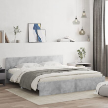 Berkfield Bed Frame without Mattress Concrete Grey 180x200 cm Super King