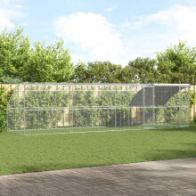 Berkfield Chicken Cage 4 pcs Silver 800 x 200 x 200 cm Steel and PE