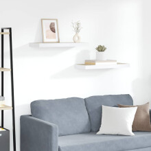 Berkfield Floating Wall Shelves 2 pcs Oak and White 60x23.5x3.8 cm MDF