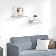 Berkfield Floating Wall Shelves 2 pcs Concrete Grey 40x23x3.8 cm MDF