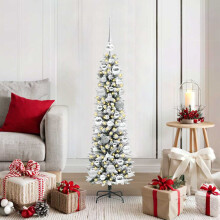 Berkfield Artificial Christmas Tree with 150 LEDs with Stand White 120 cm