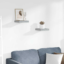 Berkfield Floating Wall Shelves 2 pcs Concrete Grey 23x23.5x3.8 cm MDF