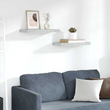 Berkfield Floating Wall Shelves 2 pcs Concrete Grey 50x23x3.8 cm MDF