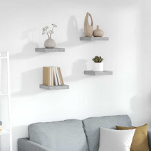Berkfield Floating Wall Shelves 4 pcs Concrete Grey 23x23.5x3.8 cm MDF