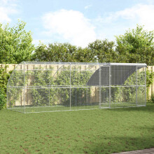 Berkfield Chicken Cage 3 pcs Silver 600 x 200 x 200 cm Steel and PE