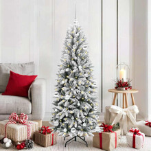 Berkfield Artificial Christmas Tree with 150 LEDs with Stand White 150 cm