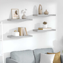 Berkfield Floating Wall Shelves 4 pcs Concrete Grey 60x23.5x3.8 cm MDF