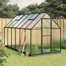 Berkfield Greenhouse with Base Frame Green 334x169x202 cm Aluminium