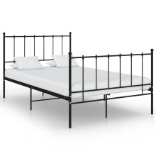 Berkfield Bed Frame without Mattress Black Metal 120x200 cm