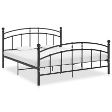 Berkfield Bed Frame with Headboard without Mattress Black 160x200 cm Metal