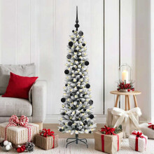 Berkfield Artificial Christmas Tree with 150 LEDs with Stand White 150 cm