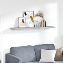 Berkfield Floating Wall Shelf Concrete Grey 120x23.5x3.8 cm MDF