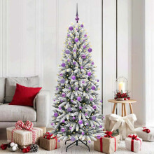 Berkfield Artificial Christmas Tree with 300 LEDs with Stand White 180 cm