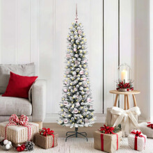 Berkfield Artificial Christmas Tree with 150 LEDs with Stand White 150 cm
