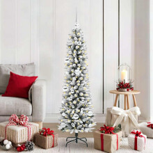 Berkfield Artificial Christmas Tree with 150 LEDs with Stand White 150 cm