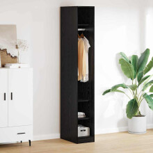 Berkfield Wardrobe with Shelf Black Oak 50 x 30 x 200 cm Engineered Wood