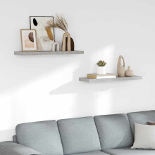 Berkfield Floating Wall Shelves 2 pcs Concrete Grey 80x23.5x3.8 cm MDF