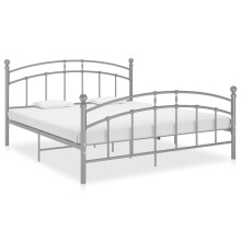 Berkfield Bed Frame without Mattress Grey Metal 180x200 cm Super King