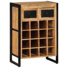 Berkfield Wine Rack for 16 Bottles Solid Wood Mango