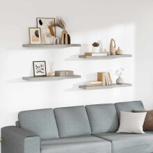 Berkfield Floating Wall Shelves 4 pcs Concrete Grey 90x23.5x3.8 cm MDF