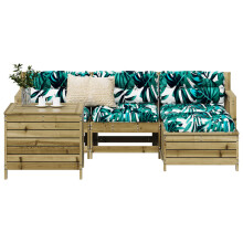 Berkfield 5 Piece Garden Sofa Set Impregnated Wood Pine