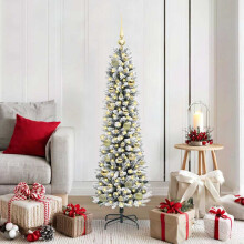 Berkfield Artificial Christmas Tree with 150 LEDs with Stand White 150 cm